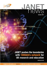 JANET Pushes the Boundaries with 100Gbit/S Network for UK Research and Education