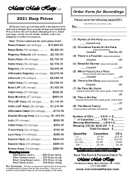 Order Form for Recordings