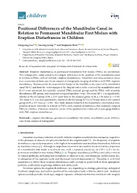 Positional Differences of the Mandibular Canal in Relation To