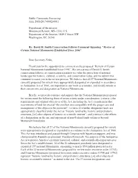 Smith Fellows Comment in Support of National Monuments