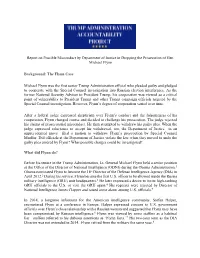 Report on Possible Misconduct by Department of Justice in Dropping the Prosecution of Gen