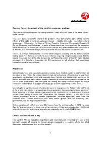 Country Focus: the Extent of the Conflict Resources Problem