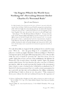 Revealing Dissent Under Charles I's 'Personal Rule'