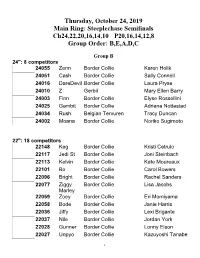 Steeplechase/PSJ Running Order
