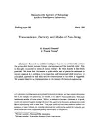 Transcendence, Facticity, and Modes of Non-Being