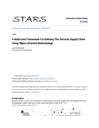 A Multi-View Framework for Defining the Services Supply Chain Using Object Oriented Methodology