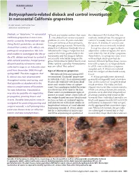 Botryosphaeria-Related Dieback and Control Investigated in Noncoastal California Grapevines