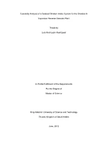 Feasibility Analysis of a Seabed Filtration Intake System for the Shoaiba III