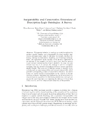 Inseparability and Conservative Extensions of Description Logic Ontologies: a Survey