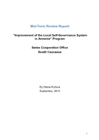 Mid-Term Review Report “Improvement of the Local Self-Governance System in Armenia”