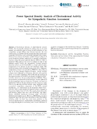 Power Spectral Density Analysis of Electrodermal Activity for Sympathetic Function Assessment