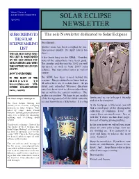 SOLAR ECLIPSE NEWSLETTER SOLAR ECLIPSE April 2002 NEWSLETTER
