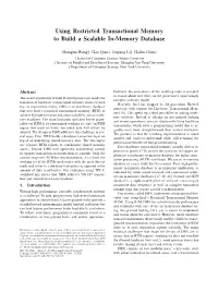 Using Restricted Transactional Memory to Build a Scalable In-Memory Database