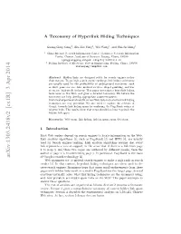A Taxonomy of Hyperlink Hiding Techniques