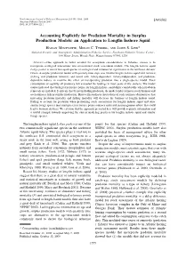 Accounting Explicitly for Predation Mortality in Surplus Production Models: an Application to Longfin Inshore Squid
