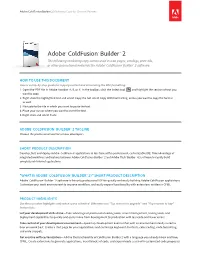 Adobe® Coldfusion® Builder™ 2