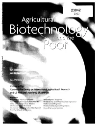 Adoption of Genetically Improved Crops Ucts to Date Have Been Developed by the Private Sector