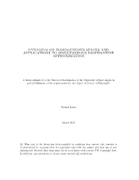 Dynamics on Homogeneous Spaces and Applications to Simultaneous Diophantine Approximation