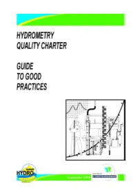 Hydrometry Quality Charter, Guide to Good Practices