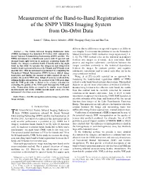Measurement of the Band-To-Band Registration of the SNPP VIIRS Imaging System from On-Orbit Data