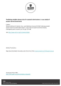 Predicting Suitable Release Sites for Assisted Colonisations: a Case Study of Eastern Barred Bandicoots