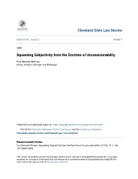 Squeezing Subjectivity from the Doctrine of Unconscionability