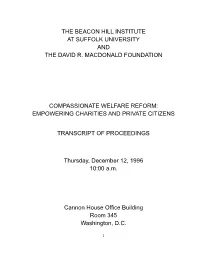 The Beacon Hill Institute at Suffolk University and the David R