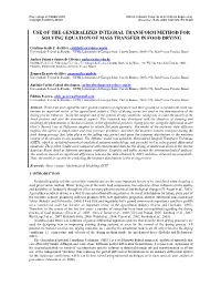 Use of the Generalized Integral Transform Method for Solving Equation of Mass Transfer in Food Drying