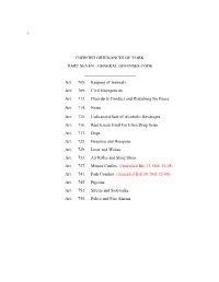 1 Codified Ordinances of York Part Seven