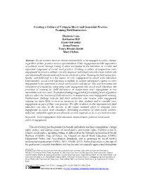 Creating a Culture of Voting in Direct and Generalist Practice: Training Field Instructors