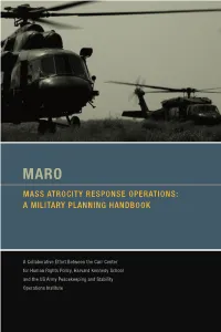 MARO: Mass Atrocity Response Operations: a Military Planning