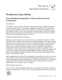 Producers Case Study the Changing