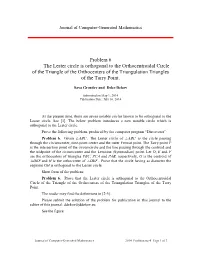 Sava Grozdev and Deko Dekov, the Lester Circle Is Orthogonal to The