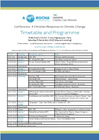 Timetable and Programme