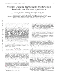 Wireless Charging Technologies: Fundamentals, Standards, And