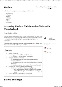Zimbra Collaboration Suite with Thunderbird - Zimbra :: Wiki
