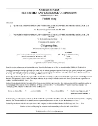 Citigroup Inc. (Exact Name of Registrant As Specified in Its Charter)