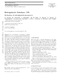 Extragalactic Database. VII Reduction of Astrophysical Parameters