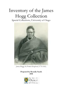 Inventory of the James Hogg Collection Special Collections, University of Otago