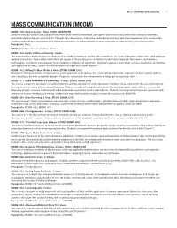 Mass Communication (MCOM) 1