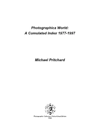 A Cumulated Index 1977-1997 Michael Pritchard