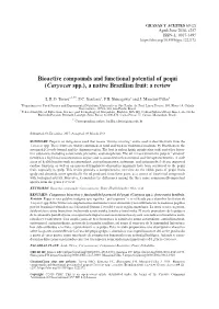 Bioactive Compounds and Functional Potential of Pequi (Caryocar Spp.), a Native Brazilian Fruit: a Review