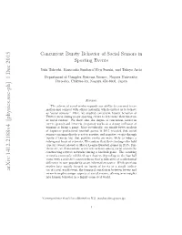 Concurrent Bursty Behavior of Social Sensors in Sporting Events