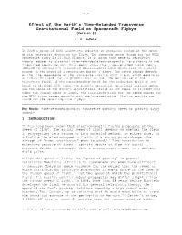 Effect of the Earth's Time-Retarded Transverse Gravitational Field On