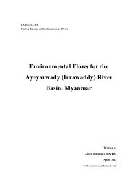 Environmental Flows for the Ayeyarwady (Irrawaddy) River Basin, Myanmar