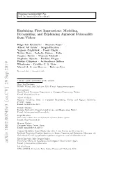 Explaining First Impressions: Modeling, Recognizing, and Explaining Apparent Personality from Videos