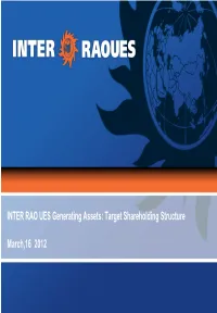 INTER RAO UES Generating Assets: Target Shareholding Structure