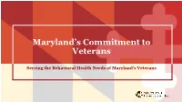 Maryland's Commitment to Veterans