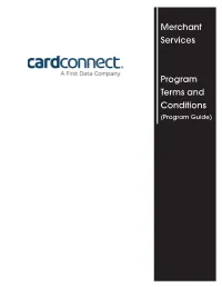 Merchant Services Program Terms and Conditions
