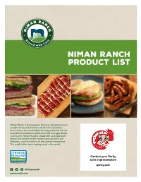 Niman Ranch Product List